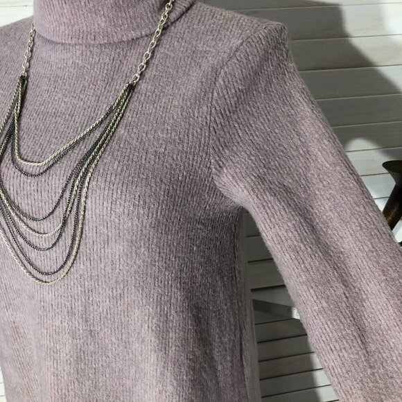 Lulu's soft turtleneck sweater dress very warm light purple pink long sleeves S - Picture 8 of 14